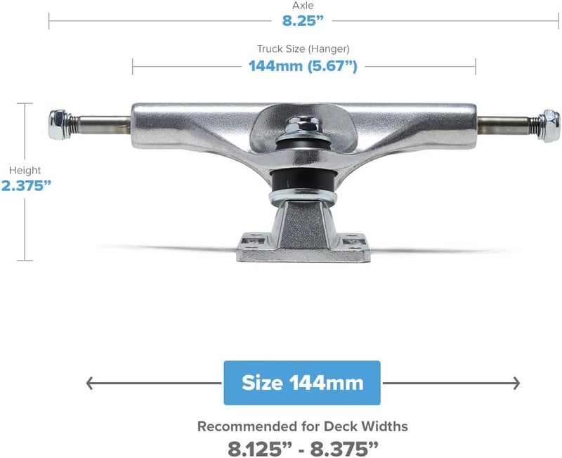 CCS [] Skateboard Trucks Bundle | Set of 2 | Professional Grade | Steel | All-in-One Skate Tool | 1" Mounting Hardware Included - Image 2